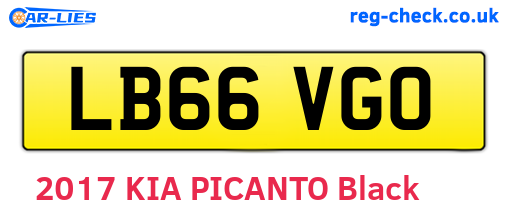 LB66VGO are the vehicle registration plates.
