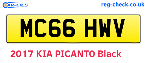 MC66HWV are the vehicle registration plates.
