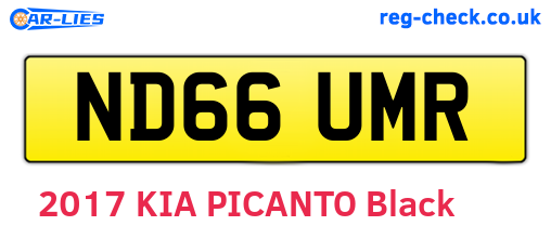 ND66UMR are the vehicle registration plates.