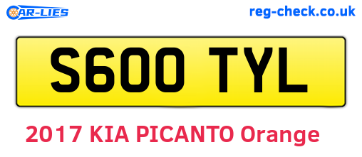 S600TYL are the vehicle registration plates.