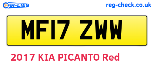 MF17ZWW are the vehicle registration plates.