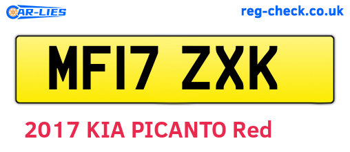 MF17ZXK are the vehicle registration plates.