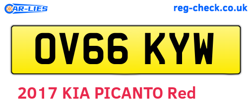 OV66KYW are the vehicle registration plates.