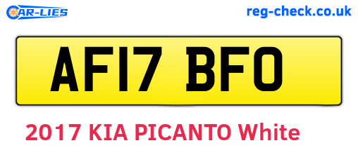 AF17BFO are the vehicle registration plates.