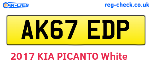 AK67EDP are the vehicle registration plates.