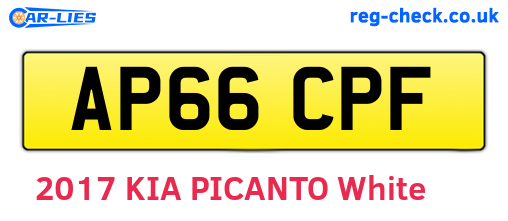 AP66CPF are the vehicle registration plates.