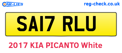 SA17RLU are the vehicle registration plates.
