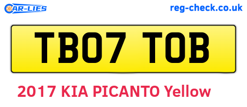 TB07TOB are the vehicle registration plates.