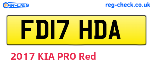 FD17HDA are the vehicle registration plates.