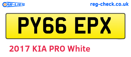 PY66EPX are the vehicle registration plates.