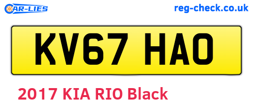 KV67HAO are the vehicle registration plates.