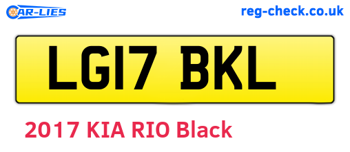LG17BKL are the vehicle registration plates.