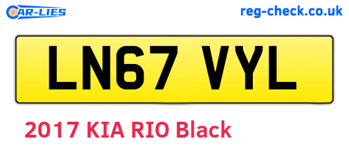 LN67VYL are the vehicle registration plates.