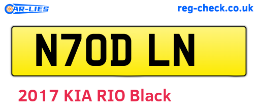 N70DLN are the vehicle registration plates.