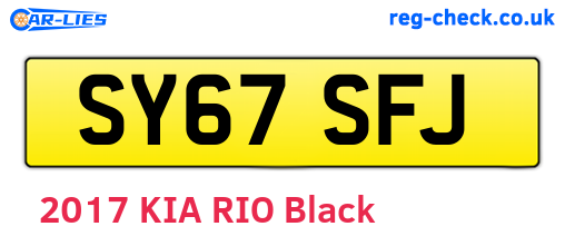 SY67SFJ are the vehicle registration plates.
