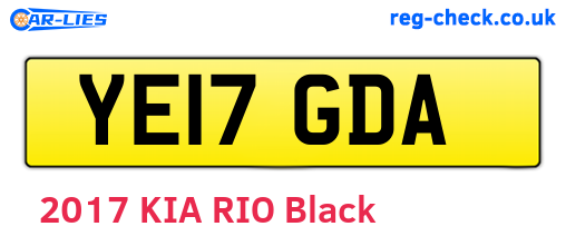 YE17GDA are the vehicle registration plates.