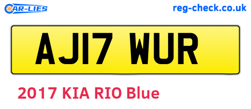 AJ17WUR are the vehicle registration plates.