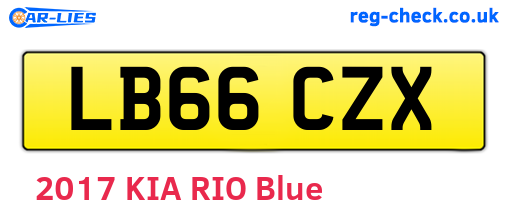 LB66CZX are the vehicle registration plates.