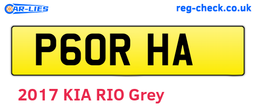 P60RHA are the vehicle registration plates.