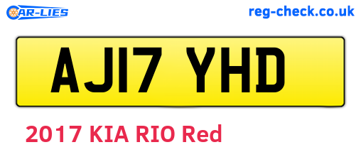 AJ17YHD are the vehicle registration plates.