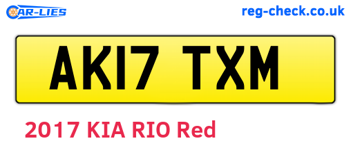 AK17TXM are the vehicle registration plates.