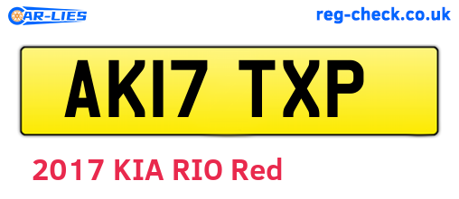 AK17TXP are the vehicle registration plates.