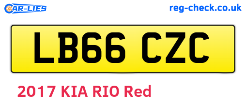 LB66CZC are the vehicle registration plates.