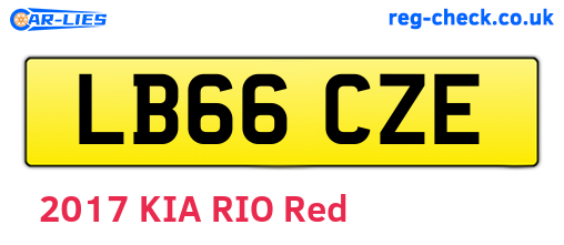 LB66CZE are the vehicle registration plates.