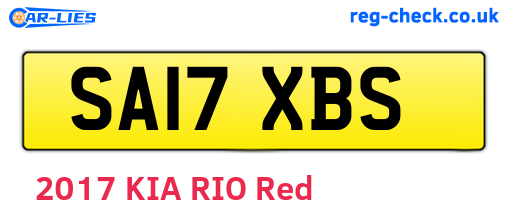 SA17XBS are the vehicle registration plates.