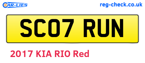 SC07RUN are the vehicle registration plates.