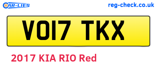 VO17TKX are the vehicle registration plates.