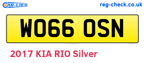WO66OSN are the vehicle registration plates.