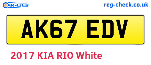 AK67EDV are the vehicle registration plates.
