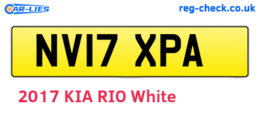 NV17XPA are the vehicle registration plates.
