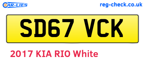 SD67VCK are the vehicle registration plates.
