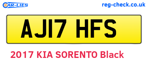 AJ17HFS are the vehicle registration plates.