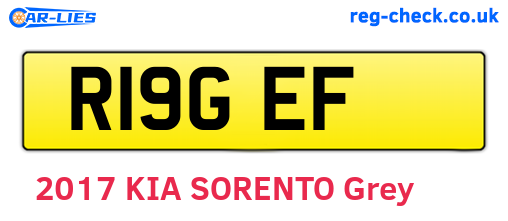R19GEF are the vehicle registration plates.