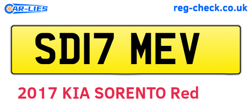 SD17MEV are the vehicle registration plates.