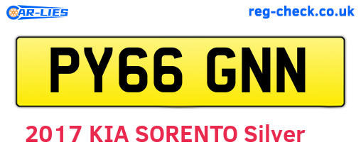 PY66GNN are the vehicle registration plates.