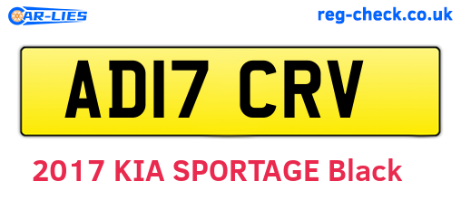AD17CRV are the vehicle registration plates.