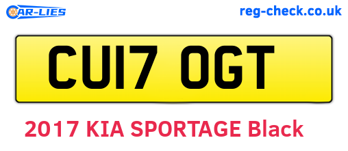 CU17OGT are the vehicle registration plates.