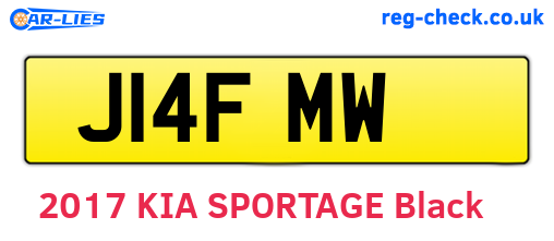 J14FMW are the vehicle registration plates.