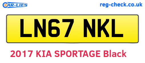 LN67NKL are the vehicle registration plates.