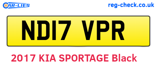 ND17VPR are the vehicle registration plates.