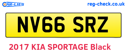 NV66SRZ are the vehicle registration plates.