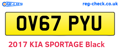 OV67PYU are the vehicle registration plates.