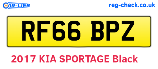 RF66BPZ are the vehicle registration plates.