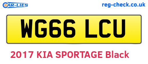 WG66LCU are the vehicle registration plates.
