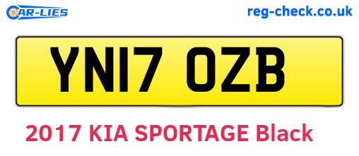 YN17OZB are the vehicle registration plates.
