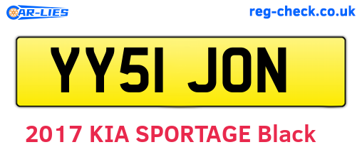 YY51JON are the vehicle registration plates.